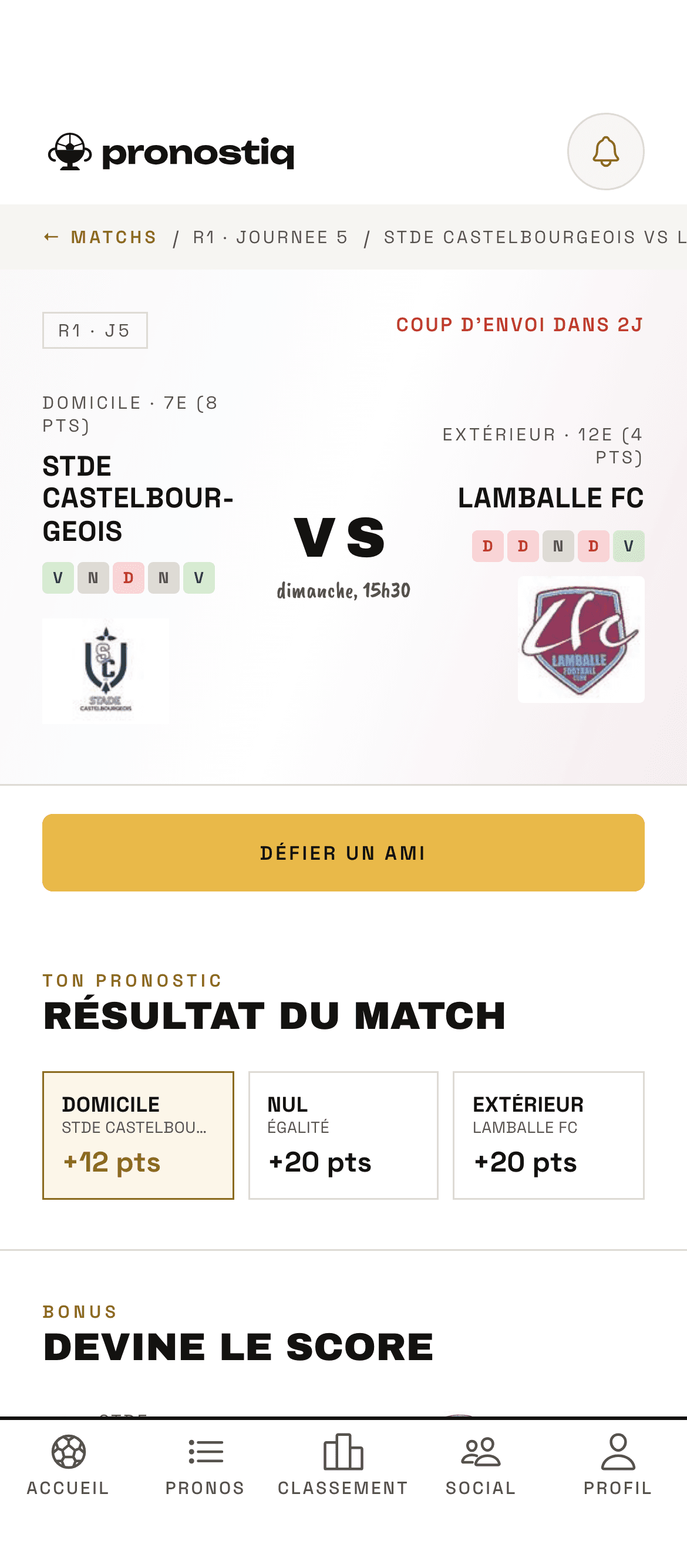 Fiche match : forme des deux équipes et coup d'envoi